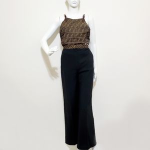 Fendi Zucca Monogram Trim Trousers